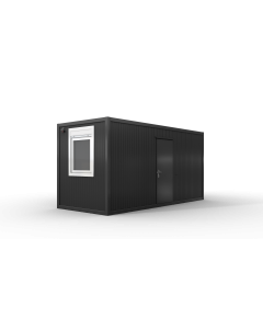 Bürocontainer isoliert, 5100 x 2160 x 2540 mm (L x B x H),  inkl. Elektropaket, 2 Fenster, Lackierung RAL 7016 anthrazit - Variante 2