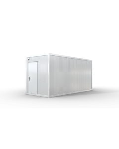 Bürocontainer isoliert, 5100 x 2160 x 2540 mm (L x B x H),  inkl. Elektropaket, 1 Fenster, Lackierung RAL 9002 grau-weiß - Variante 4