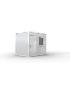 Bürocontainer isoliert, 3100 x 2160 x 2540 mm (L x B x H),  inkl. Elektropaket, 1 Fenster, Lackierung RAL 9002 grau-weiß - Variante 1