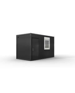 Bürocontainer isoliert, 4100 x 2160 x 2540 mm (L x B x H),  inkl. Elektropaket, 1 Fenster, Lackierung RAL 7016 anthrazit - Variante 1