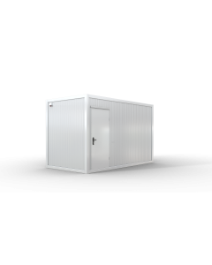 Bürocontainer isoliert, 4100 x 2160 x 2540 mm (L x B x H),  inkl. Elektropaket, 1 Fenster, Lackierung RAL 9002 grau-weiß - Variante 3