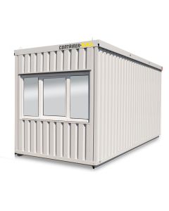 Bürocontainer isoliert, 13 qm, H2950 x B6010 x T2530 mm, inkl. Heizung, 1 Fenster, RAL 7035 lichtgrau