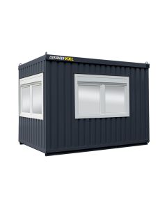 Bürocontainer isoliert, 8 qm, H2950 x B4045 x T2530 mm, inkl. Heizung, 3 Fenster, RAL 7016 anthrazitgrau