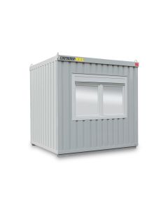 Bürocontainer isoliert, 6 qm, H2950 x B3010 x T2530 mm, inkl. Heizung, 1 Fenster, RAL 7035 lichtgrau