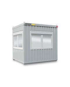 Bürocontainer isoliert, 6 qm, H2950 x B3010 x T2530 mm, inkl. Heizung, 3 Fenster, RAL 7035 lichtgrau
