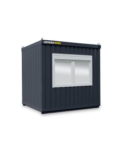 Bürocontainer isoliert, 6 qm, H2950 x B3010 x T2530 mm, inkl. Heizung, 1 Fenster, RAL 7016 anthrazitgrau