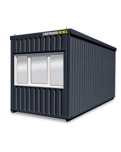 Bürocontainer isoliert, 13 qm, H2950 x B6010 x T2530 mm, inkl. Heizung, 1 Fenster, RAL 7016 anthrazitgrau